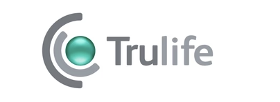 Logo of Trulife with a teal and gray design.