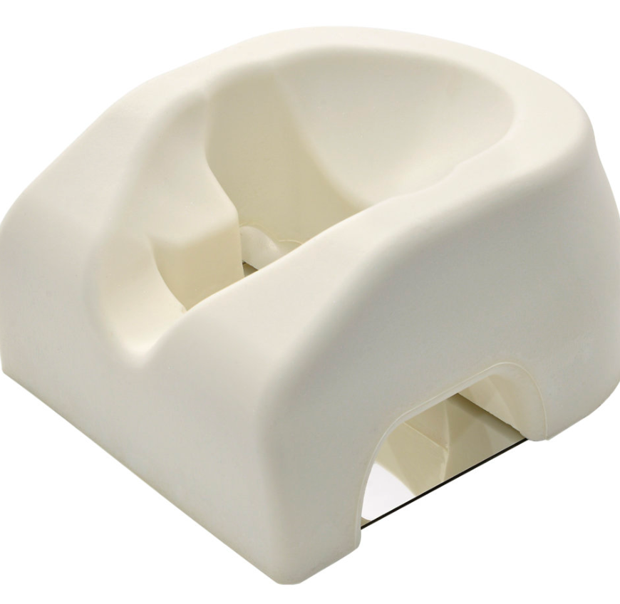 White plastic cable organizer clip for managing wires.