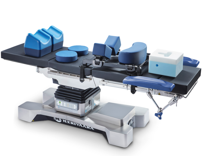 Advanced robotic surgical system with precision instruments and monitor.
