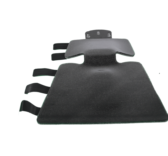 Black leather wrist guard with adjustable straps for arm protection.