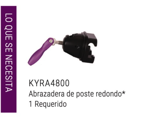 Abrazadera de poste redondo KYRA4800 en color morado y negro.