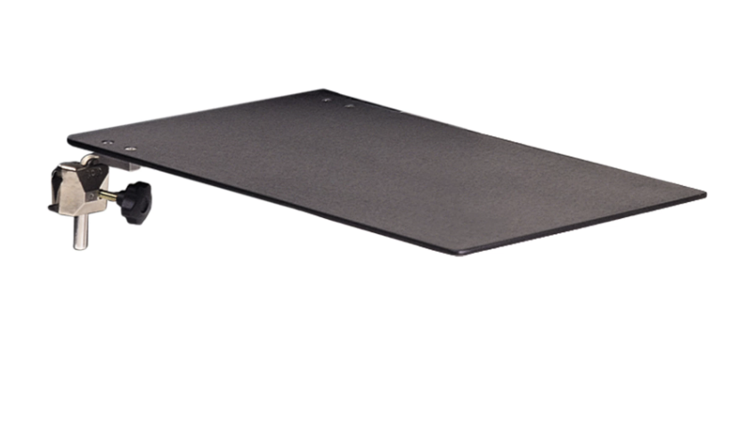 A sleek black gaming mouse pad with a smooth surface.