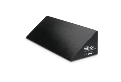 Black ergonomic wedge cushion for seating support.