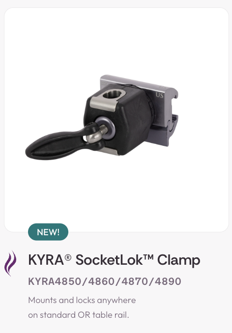 KYRA® SocketLok™ Clamp with key for secure locking.
