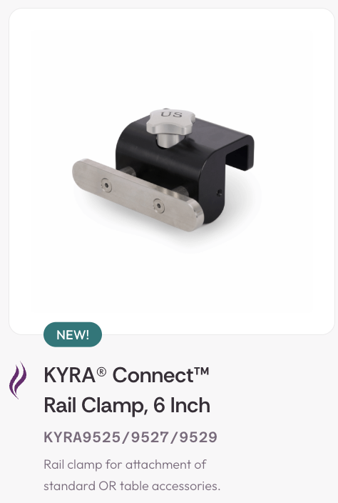 KYRA Connect Rail Clamp, 6 Inch, for secure mounting.