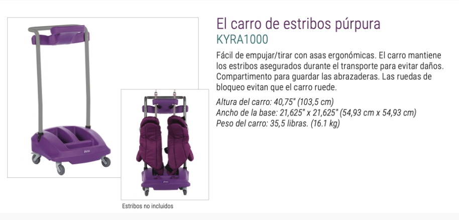 Silla de ruedas con carro de estribos KYRA100, fácil de empujar y cómoda.