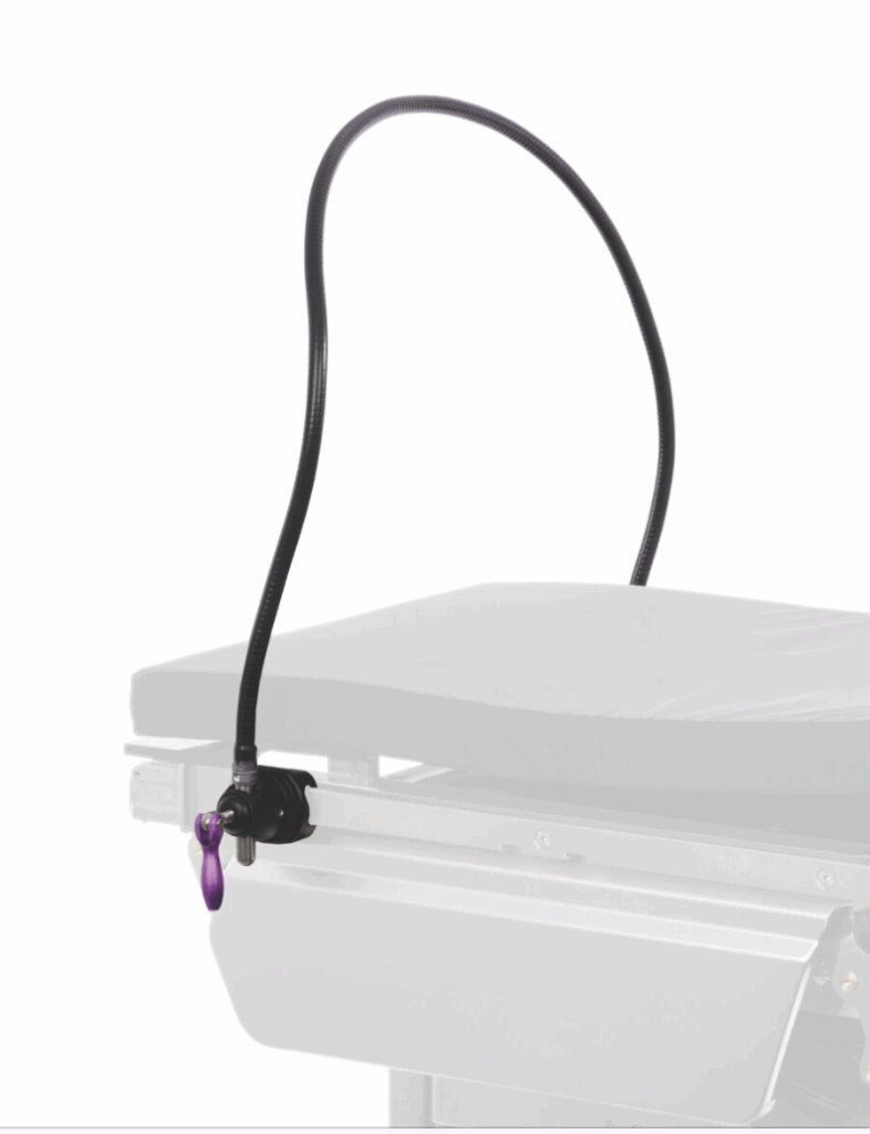 High-security lock securing a container lid with a purple key.