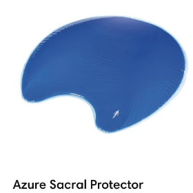 Azure-colored sacral protector for martial arts or sports.